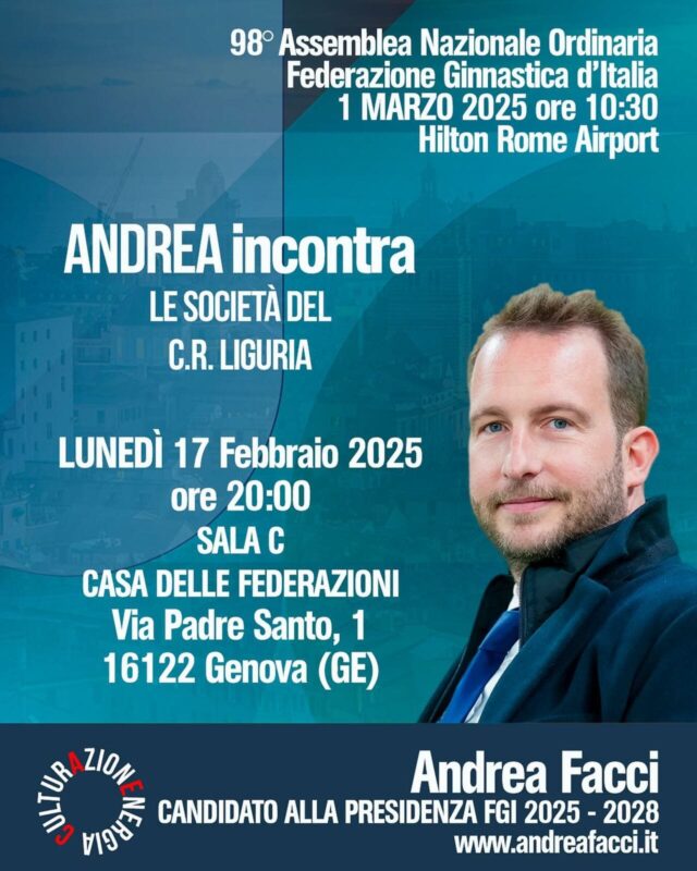 Andrea Facci incontra le società della Liguria